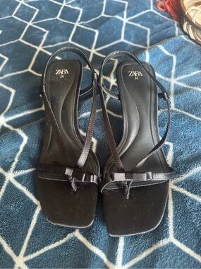 Zara black Strappy heels